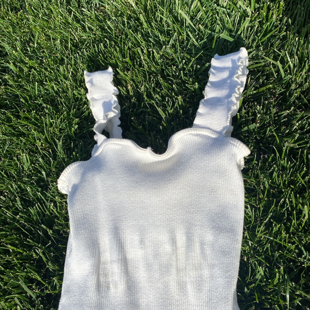 White Ruffle Bodysuit - Picture 2 of 2